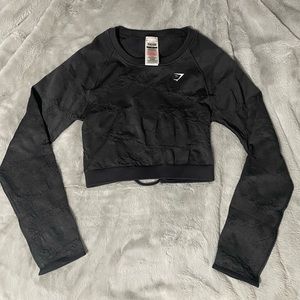 Gymshark Adapt Camo seamless Lace Up Back in Black size medium